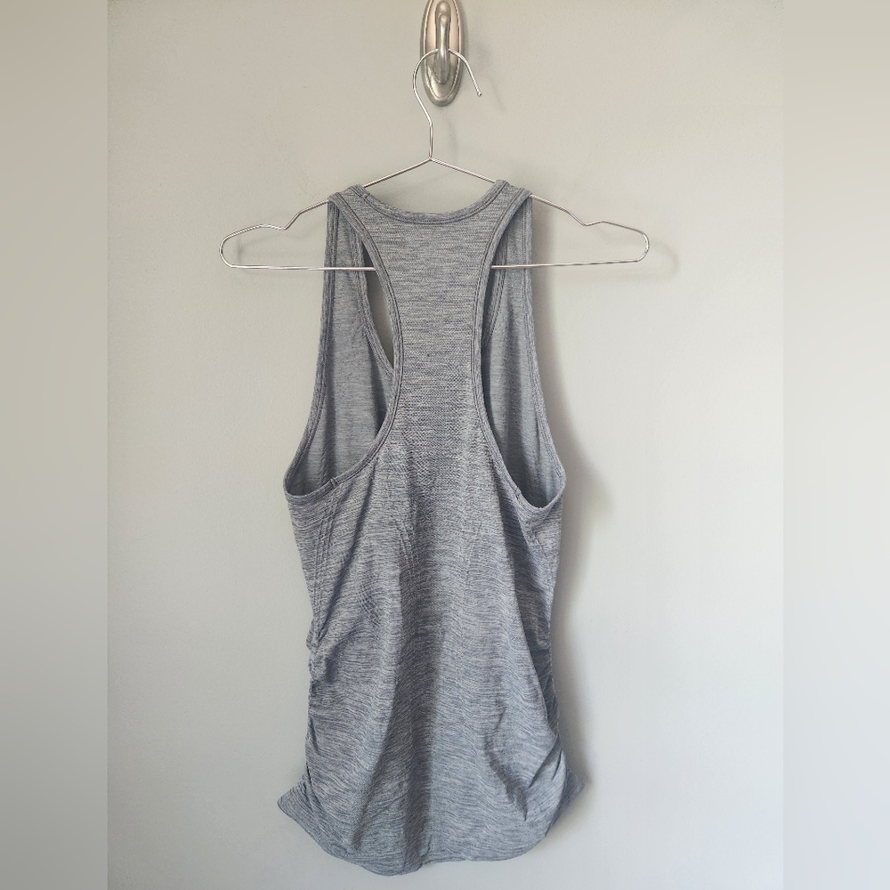 Athleta Speedlight Gray Racerback Tank Top Ruched Side Size Small - Picture 4 of 10